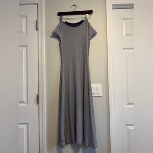 Polo Ralph Lauren Black and White Striped Maxi Dress